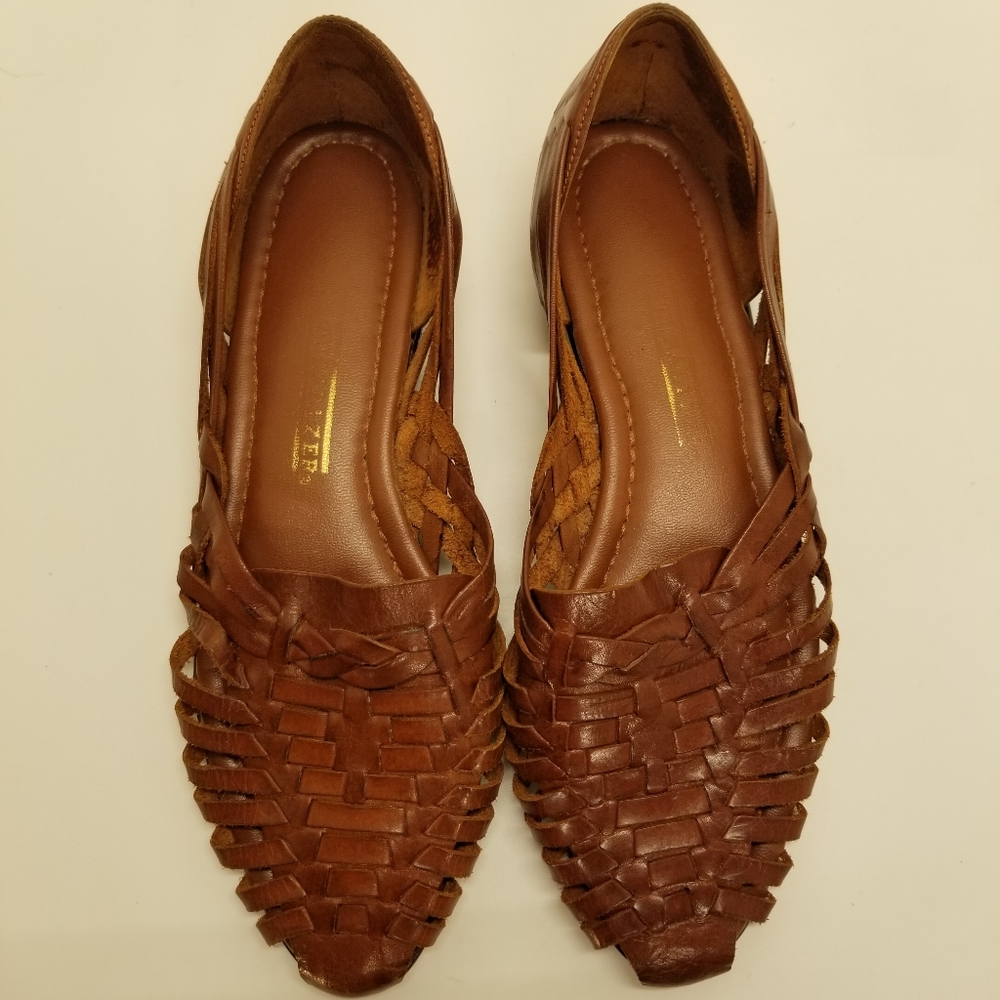 Naturalizer Womans Size 10N Brown Leather Loafer Slip On Basket Weave - Picture 9 of 13